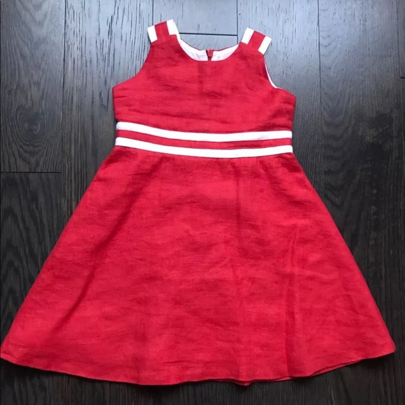 Cashmirino Girl Toddler Red Linen Christmas Dress Size 2